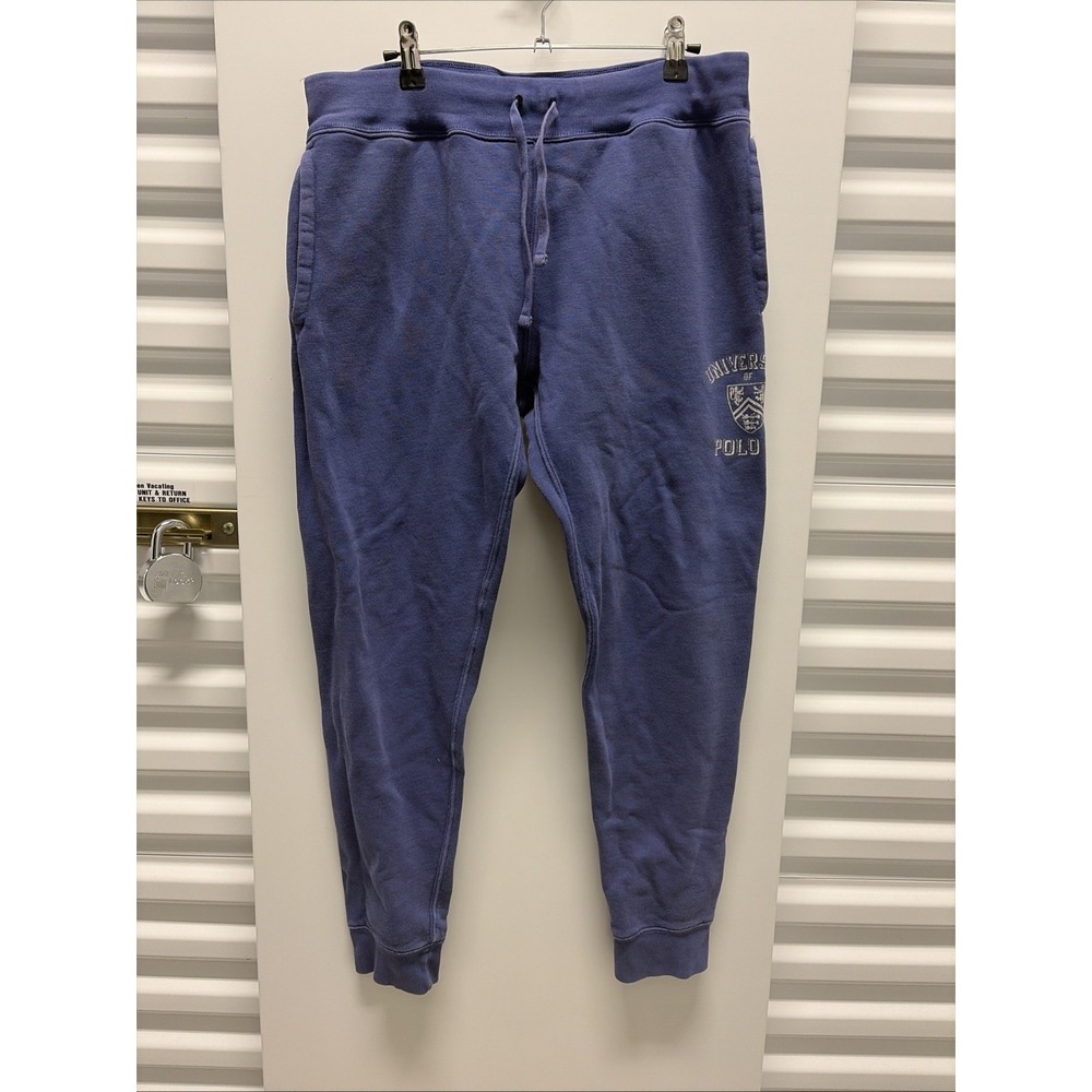 Polo Ralph Lauren Mens Jogger Blue M University Of Polo RL Sweatpants